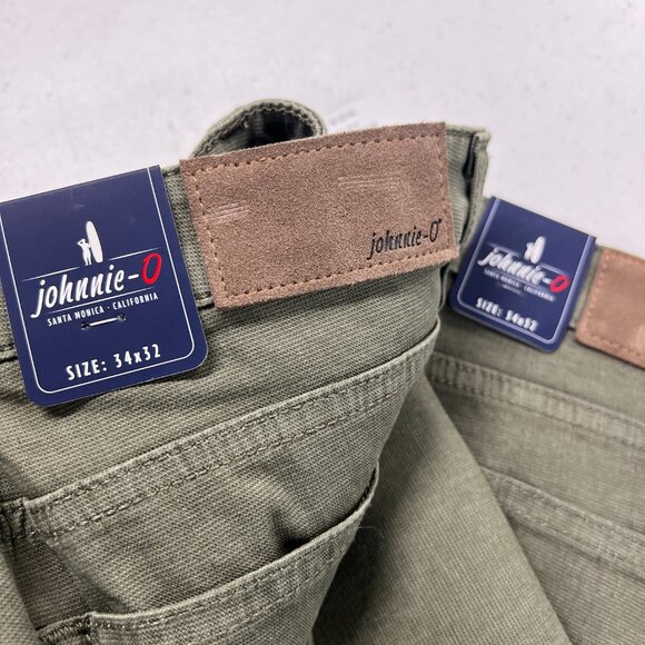 Johnnie-O Pants Atlas Lightweight Stretch 5-Pocket Jean Pants Forest Green 34x32 - Picture 8 of 9